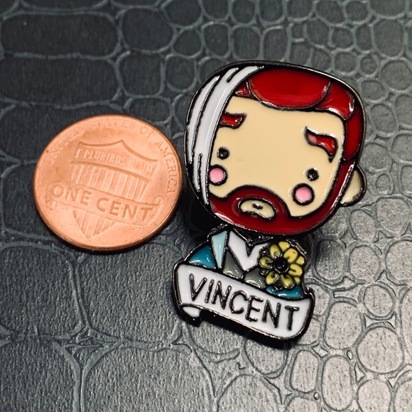 Vincent Metal Enamel Pin Art NWOT Artist - Picture 3 of 5